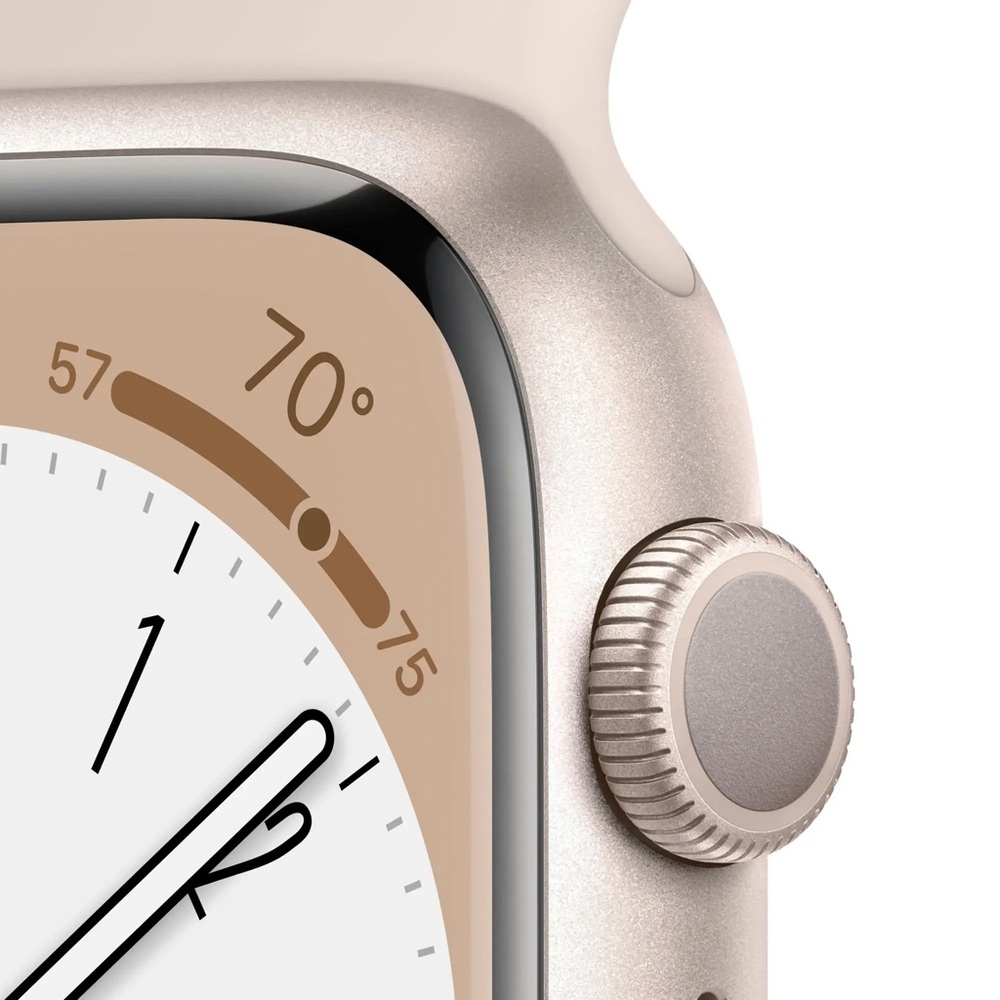 Apple Cream Smartwatch with Square Face and Silicone Band - Picture 2 of 8